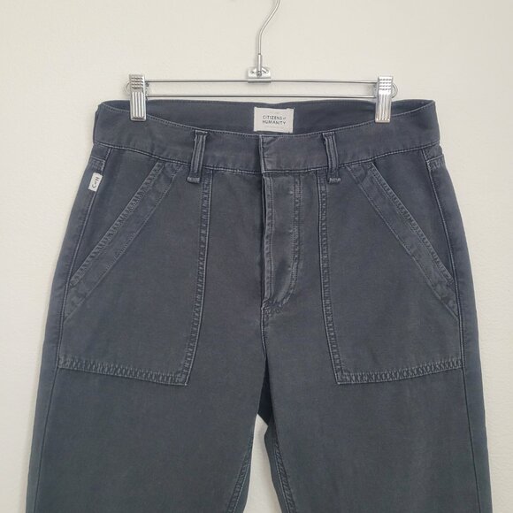 Citizens of Humanity Womens Leah Cotton Tapered Cargo Pants Black Size 26 - Picture 4 of 13
